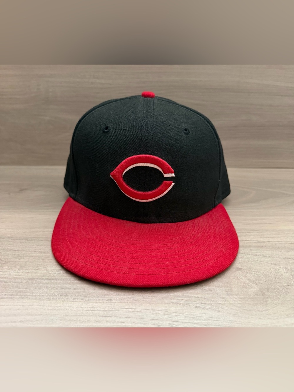 Cincinnati Reds New Era 59Fifty Fitted 7 3/8 Hat Cap Men MLB Baseball Black Red